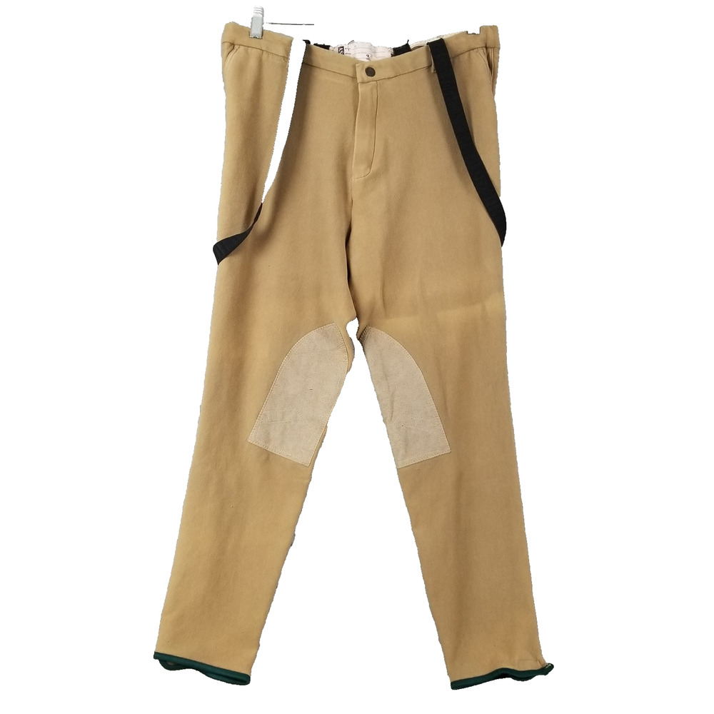 Vintage Devon-Aire Riding Breeches 34R Tan Suede Patch Equestrian Pants Show Men